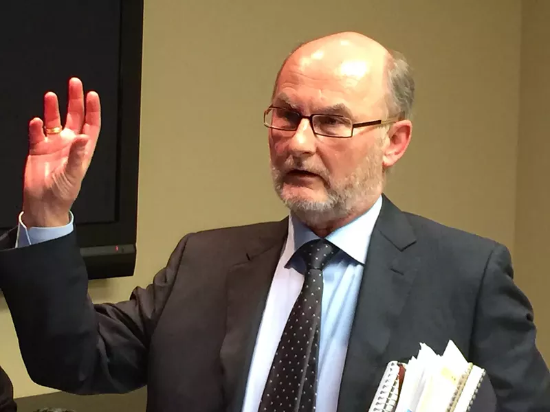 Ryan Millet's lawyer, Bruce T. MacIntosh, at a press conference this past spring. - KYLE SHAW