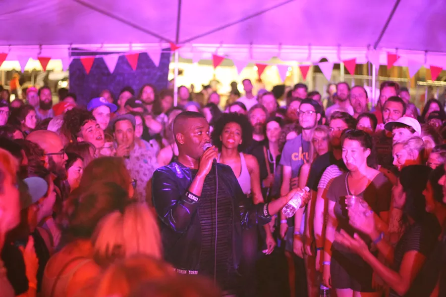 Cakes Da Killa, a much anticipated rap show, was a highlight for many. The crowd went wild as he busted rhymes inches from fan's faces.