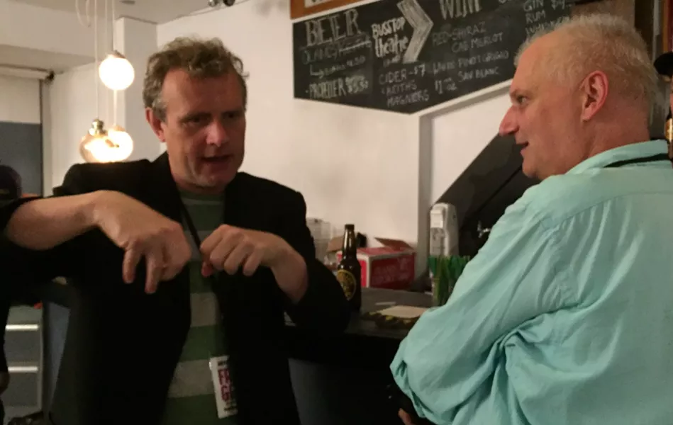Two men with four first names compare notesafter two one-man shows.