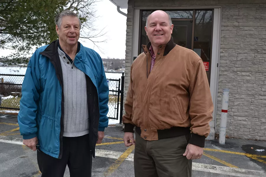 Owl's Club member Glen Bagnell (left) and president Kim Conrad. - REBECCA DINGWELL