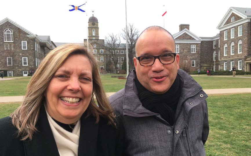 Josefina Vidal with Dalhousie prof Isaac Saney (right) during her visit to Nova Scotia. - CREDIT VIA TWITTER