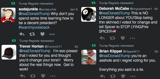 An assortment of disappointed voters. - VIA TWITTER