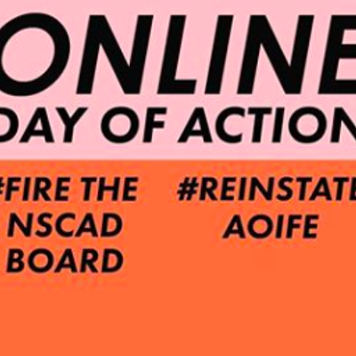 The Friends of NSCAD group is flooding its social media feeds today in solidarity with the recently dismissed, former president Aoife Mac Namara.