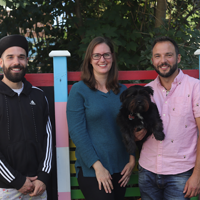The Queer Gardeners&mdash;from left, Justin Chevrette, Erin Delorey, Hank the dog and Mike Scaife&mdash;are ready to bring queer spaces back to Halifax.