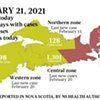 Map of COVID-19 cases reported in Nova Scotia as of February 21, 2021. Legend <a href="https://www.thecoast.ca/COVID19Needtoknow/archives/2020/10/27/legendary" target="_blank">here</a>. Map of COVID-19 cases reported in Nova Scotia as of February 21, 2021. Legend <a href="https://www.thecoast.ca/COVID19Needtoknow/archives/2020/10/27/legendary" target="_blank">here</a>.