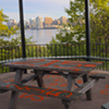 At the Dartmouth Common, a picnic table is spraypainted to mourn the 215 unmarked graves. THE COAST At the Dartmouth Common, a picnic table is spraypainted to mourn the 215 unmarked graves. THE COAST