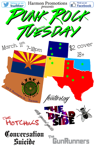 Punk Rock Tuesday feat The Dead Side, The Hotchiks, Conversation Suicide, and the GunRunners