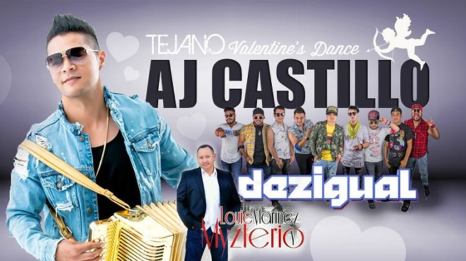 Tejano Valentine’s Day Dance ft. AJ Castillo, Dezigual and Louie Marinez y Myzterio
