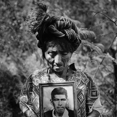 Ixil woman, from the area where Tucson's Guatemala Project works, mourns here husband, killed by the Guatemalan army.  A framed copy will be auctioned at the event.