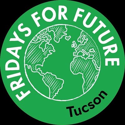 The logo of FridaysForFuture Tucson, the organizer of the protest.