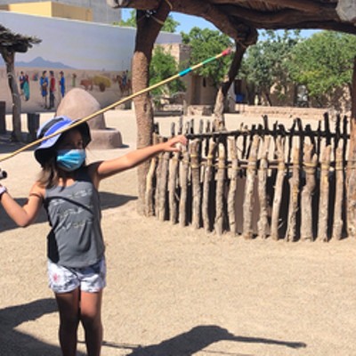 Children may learn to throw an atlatl during the Presidio Museum's History in the Field Early People Youth Program
