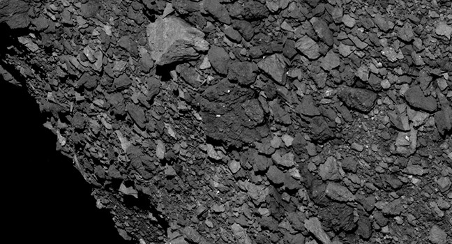 Bennu’s rugged terrain is covered with larger rocks than researchers anticipated.