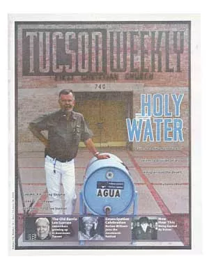 Robin Hoover leads Humane Borders, a faith-based system of 33 member organizations that has set up water barrels along migrant routes through some of the most inhospitable borderland tracts in Arizona and California .... Just since June 6, at least 11 people died while crossing the border southwest of Tucson. -- James Reel, June 13, 2002