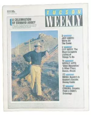 Saying goodbye to author Ed Abbey: Long may he live in the hearts and minds of all those who respect human dignity, love the earth and celebrate the joy of being alive. -- Doug Biggers, April 5, 1989 - TERRENCE MOORE