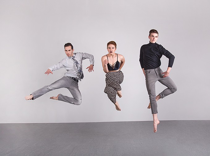 Artifact dancers Samuel Kraus, Allie Knuth and Nathanael Myers try their hand at choreography in this weekend’s “New Moves” concert.