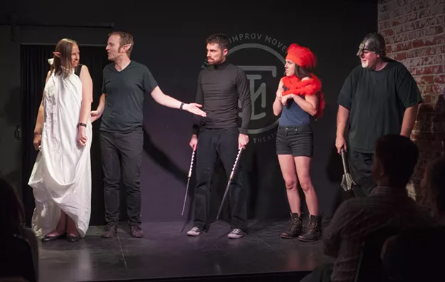 Cristin Phibbs, Daniel Kirby, Zaq Race, Amanda Tennyson and Tom Selegue perform God Damn Elves in TIM’s Best of Sketch show June 23. - GERRY MORGAN, TUCSON IMPROV MOVEMENT