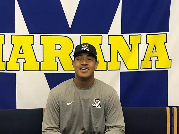 Marana senior offensive lineman commits to the University of Arizona on Wednesday, Dec. 19. - PHOTO COURTESY OF LOUIE RAMIREZ
