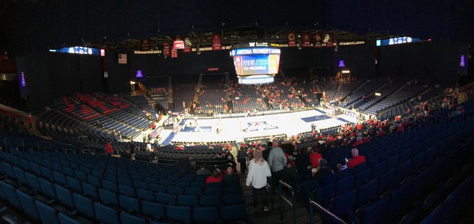 A crowd of more than 3,200 were in attendance at McKale Center to watch Arizona play Idaho State in the opening round of the WNIT on Thursday, March 21. - CHRISTOPHER BOAN