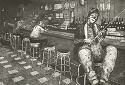 “Gone Fishing” intaglio, by David Williams, is on display in the Arizona Print Invitational at Davis Dominguez Gallery from Sept. 20 through Nov. 9.