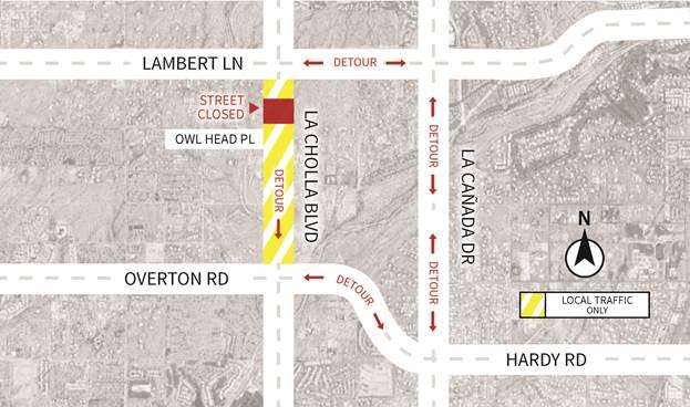 La Cholla Boulevard Closing Between Lambert and Overton