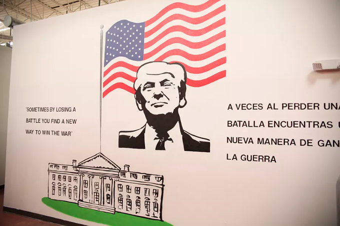 A mural on the wall inside Casa Padre, the largest government-contracted migrant youth shelter, located in Brownsville, Texas. - COURTESY OF THE ADMINISTRATION FOR CHILDREN AND FAMILIES AT THE US DEPARTMENT OF HEALTH AND HUMAN SERVICES