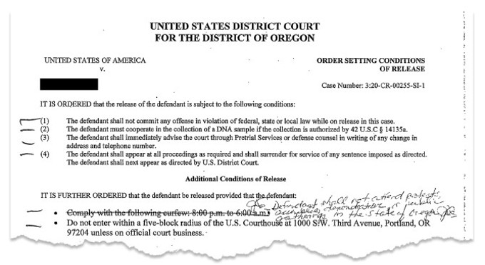 “Defendant Shall Not Attend Protests”: In Portland, Getting Out of Jail Requires Relinquishing Constitutional Rights