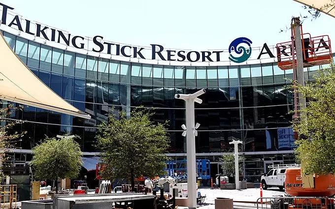 Although Talking Stick Resort Arena is under construction now, it will be ready if Phoenix lands the Women's Final Four in 2026. An enhanced arena was part of the local committee's selling point. - PHOTO BY KEVIN HURLEY/CRONKITE NEWS