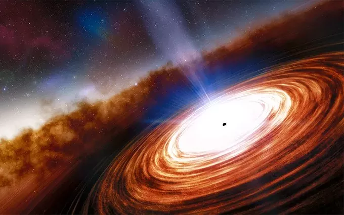 A team led by University of Arizona astronomers has discovered the most distant quasar ever found, and they believe it was fully formed 670 million years ago after the big bang. - ILLUSTRATION COURTESY OF NOIRLAB/NSF/AURA/J. DA SILVA