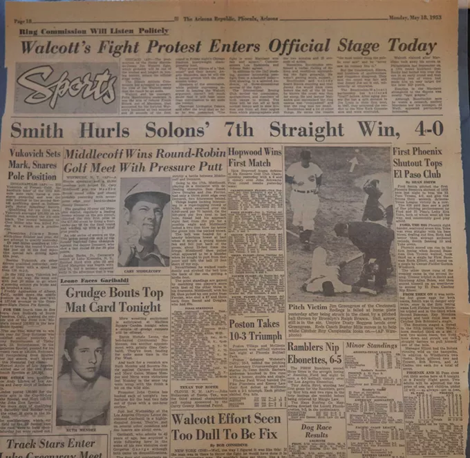A written history of Ford Smith’s life can be hard to find, but this Phoenix Gazette newspaper from 1953 provides some clues. - ABBY SHARPE/CRONKITE NEWS