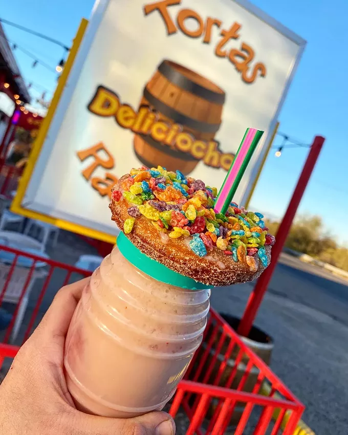 Fresh fruit in the raspado and a cereal-coated churro on top: The spectacular creations at Deliciocho. - PHOTO BY | JIM NINTZEL