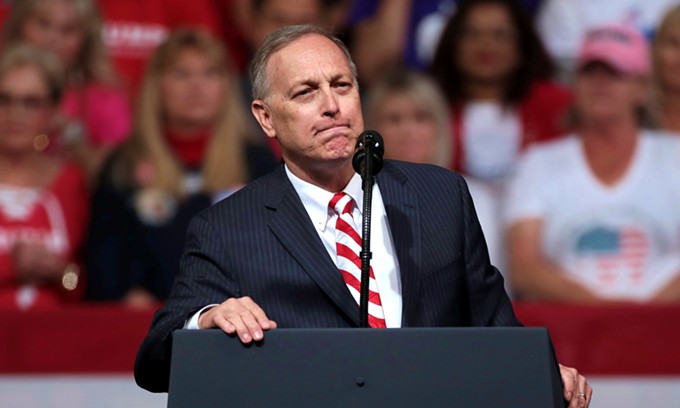 U.S. Rep. Andy Biggs, shown here at a February 2020 rally for Donald Trump in Phoenix, has been subpoenaed by the committee investigating the Jan. 6 attack on the U.S. Capitol. - PHOTO BY GAGE SKIDMORE