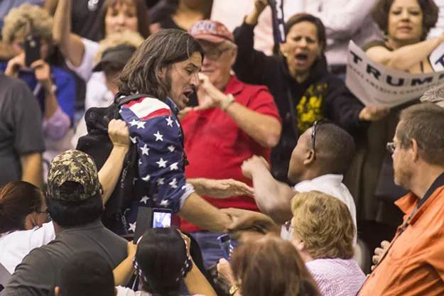 Bryan Sanders Speaks About Being Slugged at Tucson Trump Rally: "It's a Me vs. Fascism Thing"