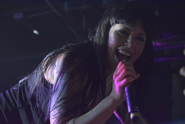 Sleigh Bells front woman Alexis Krauss sings from atop the crowd duing a March 14 show at the Empire Control Room in Austin, Texas at South by Southwest. - NICK MEYERS