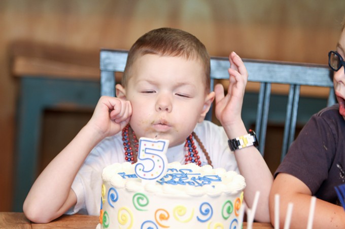 Five-year-old Jude Anderson makes a wish