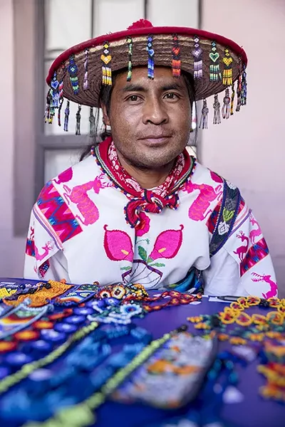 Enrique Ramirez Huichol, a folk artist at TMY - ALL PHOTOS COURTESY OF STEVEN MECKLER