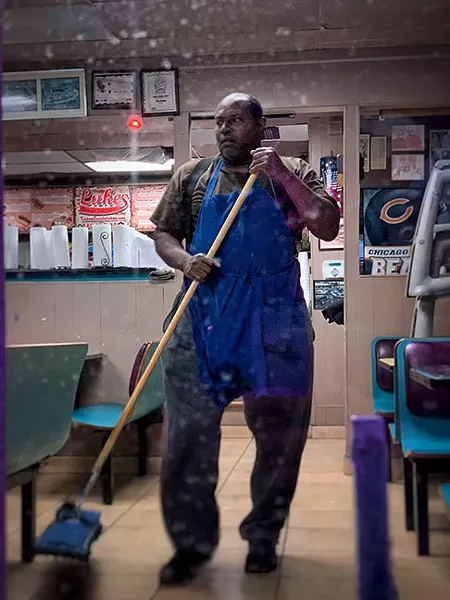 Louie mopping up at Luke’s. - BRIAN SMITH