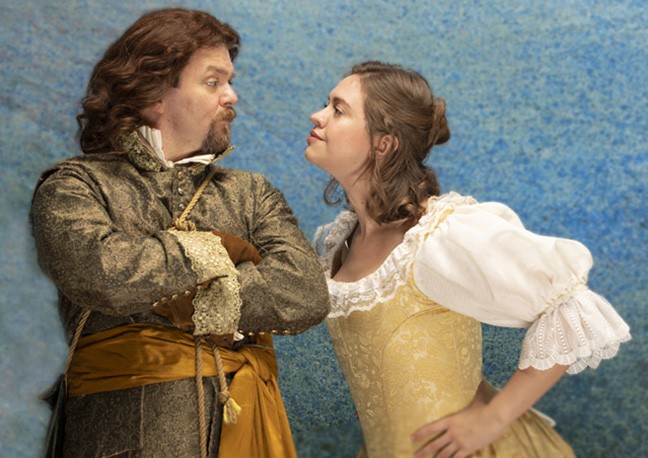 Ryan Parker and Holly Griffith as Benedick and Beatrice.