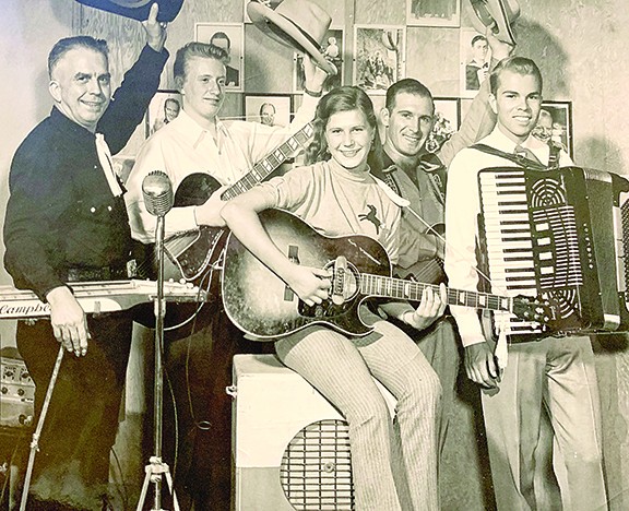 LaVerne and boys at Campbell's Music Studio, circa 1951.