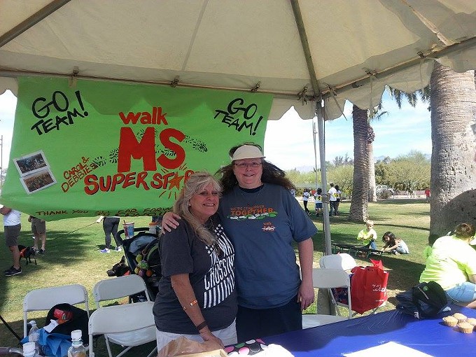 Carol Hunter and Debbie Sheehan participate in the MS Walk every year to raise money to find a cure.